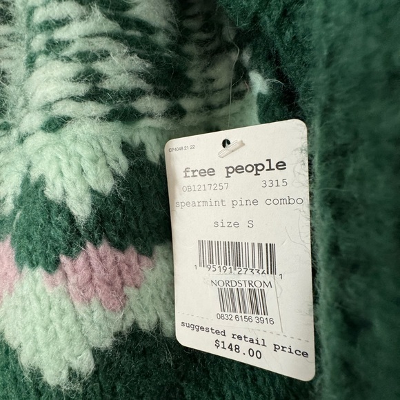 Free People Alpine Knit Sweater In Spearmint Pine - Picture 8 of 9